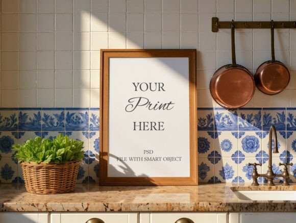 Download Mediterranean Kitchen Frame Mockup Tiles - Frame mockup Collection